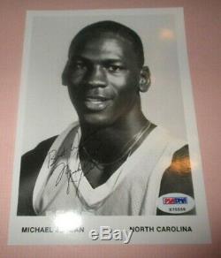 Michael Jordan Inscription Rare Signé En Caroline Du Nord Photo Psa Assermentée