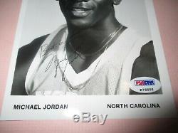 Michael Jordan Inscription Rare Signé En Caroline Du Nord Photo Psa Assermentée