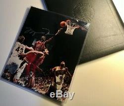 Michael Jordan Signée À La Main Autographe Photo 8x10 Upper Deck Authentique Dernière Danse