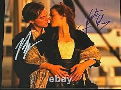 Photo 8x10 dédicacée par Leonardo DiCaprio & Kate Winslet, authentique, COA Titanic