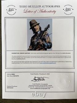 Photo 8x10 signée à la main par Carlos Santana avec lettre d'authenticité COA