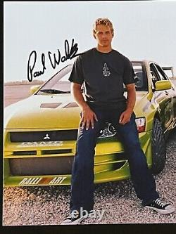 Photo 8x10 signée par Paul Walker, authentique, Fast And Furious, COA