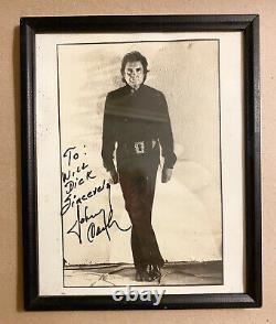 Photo Originale Autographiée Johnny Cash 8x10 Encadrée Authentique Noir Et Blanc