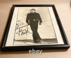 Photo Originale Autographiée Johnny Cash 8x10 Encadrée Authentique Noir Et Blanc