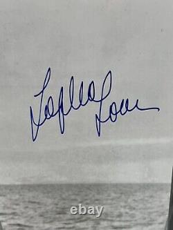 Photo authentique de 11 x 14 pouces signée à la main par Sophia Loren, magnifique en chemise mouillée