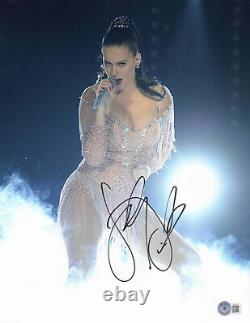 Photo authentique de Katy Perry sexy signée 11x14 avec autographe Beckett Bas