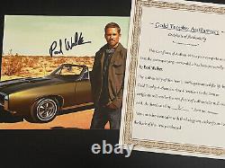 Photo autographiée de Paul Walker en format 20x25 cm, signée, authentique, Fast And Furious, COA