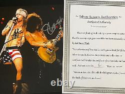 Photo autographiée originale signée par Axl Rose et Slash, avec certificat d'authenticité, Guns N Roses.