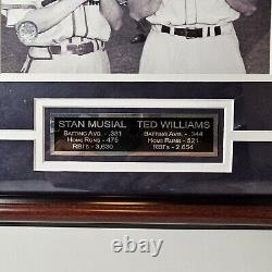 Photo encadrée autographiée de Ted Williams et Stan Musial authentifiée