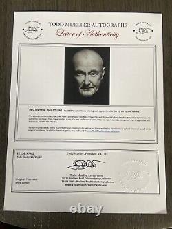 Photo rare signée Phil Collins Genesis lettre d'authenticité authentique COA EX