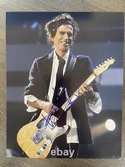 Photo signée de Keith Richards des Rolling Stones, format 8x10, lettre d'authenticité garantie.