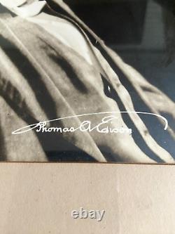 Photographie authentique signée encadrée de VTG Thomas A. Edison (9X12)
