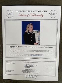 Première dame Hillary Clinton Photo 8x10 signée Lettre d'authenticité authentique