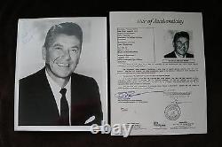 Président Ronald Reagan Signé 8x10 Auto Photo Autograph Jsa Authenticated