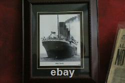 Rare Authentique 1912 Titanic Encadré Photo Signée Par Le Dernier Survivant Vivant