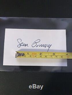 Sean Connery Autographed Signe Cru Carte Index Jsa Loa Authentique James Bond
