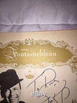 Sinatra Frank Authentique Signé / Autograph Fontainebleu Miami Photo Dossier 1961