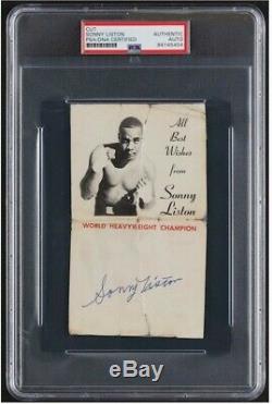 Sonny Liston Rare Autograph Authentique Photo Dédicacée De Boxe Vintage Psa Certifié