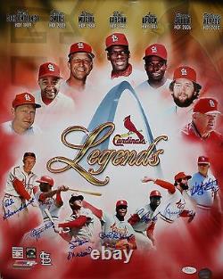St Louis Cardinals Legends Autographiés 16x20 Hofers Photo- Jsa Authentifiées