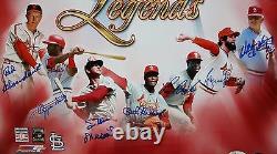 St Louis Cardinals Legends Autographiés 16x20 Hofers Photo- Jsa Authentifiées