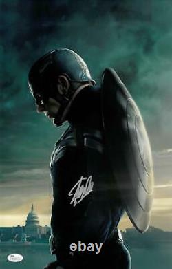 Stan Lee A Signé Captain America Authentic Autographied 11x17 Photo Jsa #r91411
