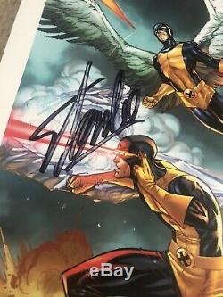 Stan Lee Autographié (authentique) X-men / Avengers Affiche Avec Coa