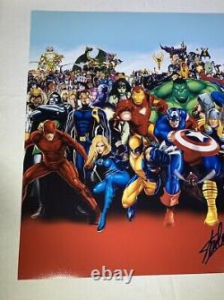 Stan Lee Signés Authentique 16x20 Cast Marvel Comics Characters Psa Adn Coa