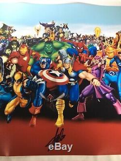 Stan Lee Signés Authentique 16x20 Cast Marvel Comics Characters Psa Adn Coa