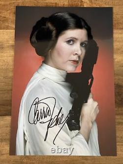 Star Wars Carrie Fisher Princess Leia Signé Photo Bas Beckett Authentic Loa