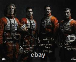 Star Wars Topps Authentics Rogue One Four Pilots Signé Groupe Image 10 X 8 Photo