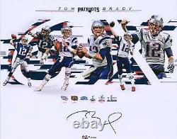 Tom Brady Les Patriotes De La Nouvelle-angleterre Ont Signé 16 X 20 6 Fois Super Bowl Champion Photo