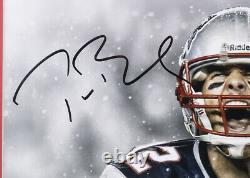 Tom Brady Signé Encadré 16x20 Ne Patriotes Criant Photo Fanatique Aa0105767