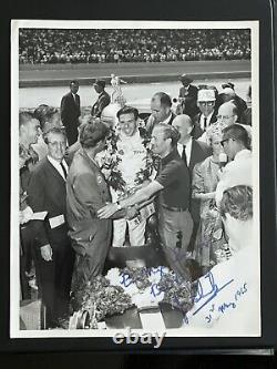 Très Rare Authentic Autographié Jim Clark 8x10 Indianapolis 500 Photographie