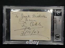 Ty Cobb 18/03/1947 Signé Bas Beckett Certifié Authentique Autograph Mint! Hof