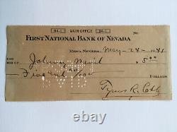 Ty Cobb Authentic Signed 1941 Check Autographied Jsa Authenticated Xx09947