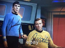 William Shatner Leonard Nimoy Signé Photo Authentique Coa 8-10 Star Trek
